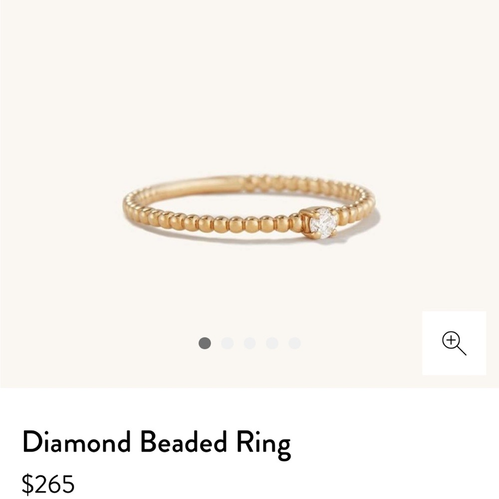 Mejuri Diamond Beaded Ring 14k yellow gold size 6